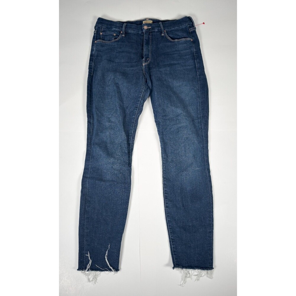 Mother Women's Blue The Looker Ankle Fray Girl Crush Jeans Size US 31